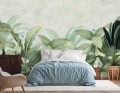 FOTOTAPETA DO SALONU SYPIALNI ZIELONE TROPIKALNE ROŚLINY LIŚCIE
