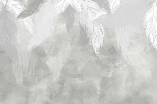 ELEGANCKA FOTOTAPETA DO SALONU SYPIALNI DELIKATNE PIÓRKA PIÓRO