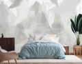 ELEGANCKA FOTOTAPETA DO SALONU SYPIALNI DELIKATNE PIÓRKA PIÓRO