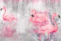 FOTOTAPETA DO SALONU SYPIALNI RÓŻOWE FLAMINGI 