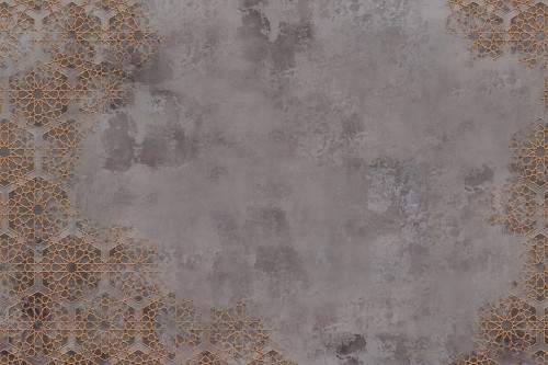 FOTOTAPETA DO SALONU SYPIALNI beton złote wzory