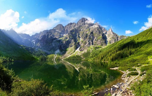 FOTOTAPETA DO SALONU SYPIALNI TATRY GÓRY MORSKIE OKO