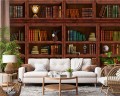 FOTOTAPETA DO SALONU SYPIALNI BIBLIOTECZKA KSIĄŻKI BIBLIOTEKA