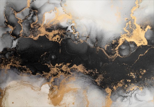 FOTOTAPETA DO SALONU SYPIALNI ELEGANCKI KAMIEŃ ZŁOTO