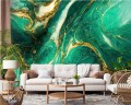 FOTOTAPETA DO SALONU SYPIALNI ZIELONY MARMUR ZŁOTO