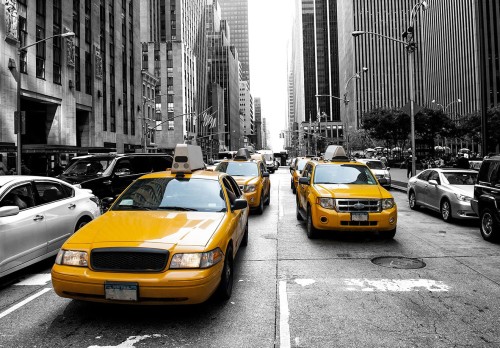 FOTOTAPETA DO SALONU SYPIALNI NEW YORK TAXI STREET 