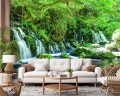 FOTOTAPETA DO SALONU SYPIALNI ZIELEŃ WODOSPADY LAS NATURA