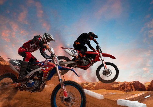 FOTOTAPETA DO SALONU SYPIALNI CROSS MOTOCROSS SPORT