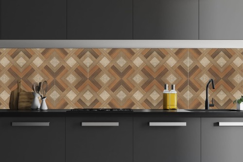 FOTOTAPETA DO KUCHNI ZMYWALNA DREWNIANE KAFELKI 