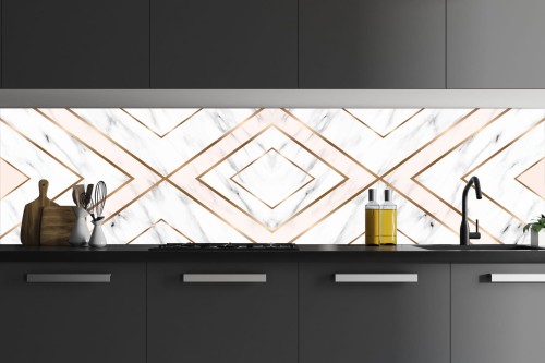 FOTOTAPETA DO KUCHNI ZMYWALNA PUDROWY RÓŻ ZŁOTO