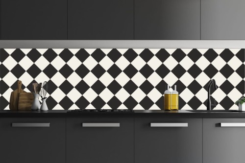 FOTOTAPETA DO KUCHNI ZMYWALNA NOWOCZESNA BIAŁO CZARNA