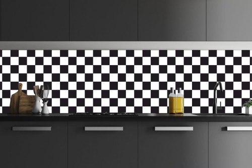 FOTOTAPETA DO KUCHNI ZMYWALNA SZACHOWNICA BLACK WHITE