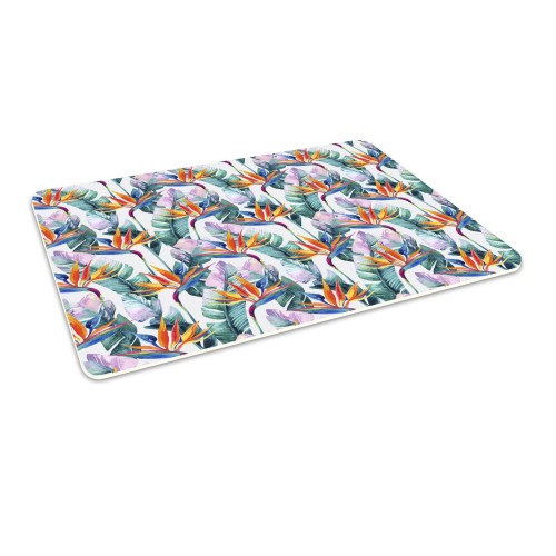 Podłogowa mata winylowa pod fotel krzesło TROPIKALNE KWIATY