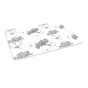 Podłogowa mata winylowa pod fotel krzesło SZARE KWIATY