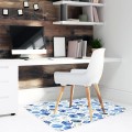 Podłogowa mata winylowa pod fotel krzesło niebieskie heksagony
