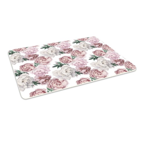 Podłogowa mata winylowa pod fotel krzesło PIWONIE PEONIE