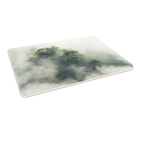 Antypoślizgowa mata winylowa pod fotel krzesło DRZEWA MGŁA