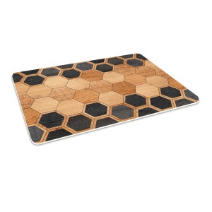 Podłogowa mata winylowa pod fotel krzesło GEOMETRIA DREWNO 