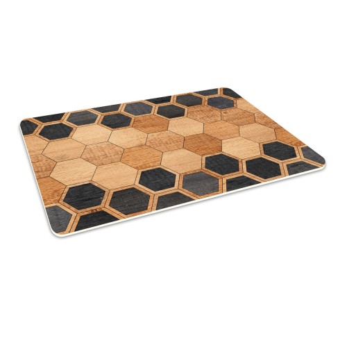 Podłogowa mata winylowa pod fotel krzesło GEOMETRIA DREWNO 