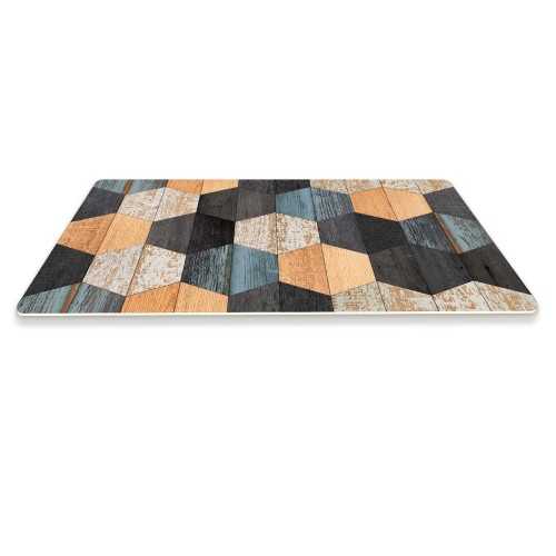 Antypoślizgowa mata winylowa pod fotel krzesło SZEŚCIANY DREWNO