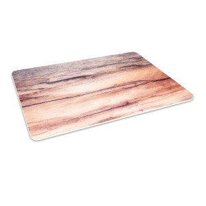 Podłogowa mata winylowa pod fotel krzesło jasne drewno deski