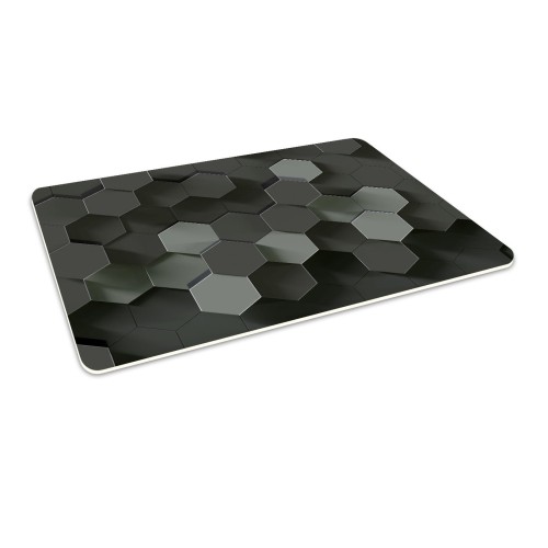 Podkładka winylowa pod fotel krzesło CZARNE HEKSAGONY 3D