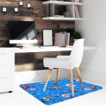 Antypoślizgowa mata winylowa pod fotel krzesło RYBY KWIATY 