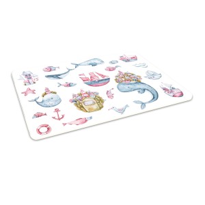 Antypoślizgowa mata winylowa pod fotel krzesło dla dzieci OCEAN MORZE