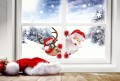 ŚWIĄTECZNA NAKLEJKA NA ŚCIANĘ i OKNA ŚWIĘTY MIKOŁAJ I RENIFER