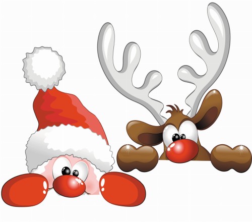 ŚWIĄTECZNA NAKLEJKA NA ŚCIANĘ i OKNA ŚWIĘTY MIKOŁAJ I RENIFER 