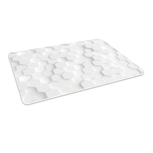 Winylowa mata podłogowa pod fotel krzesło HEKSAGONY BIAŁE