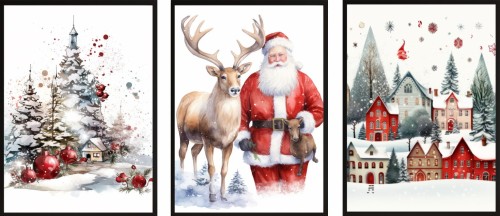 Plakaty świąteczne ZESTAW PLAKATÓW Świąteczna Kraina Mikołaj
