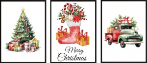 Plakaty świąteczne ZESTAW PLAKATÓW Święta AUTO CHOINKA 