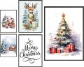 Świąteczne plakaty ZESTAW XXL 5szt ŚWIĄTECZNA KRAINA JELEŃ ZIMA