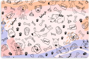 Mata PODŁOGOWA pod miskę legowisko dla psa antypoślizgowa wodoodporna kolorowa