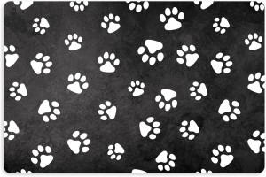 Podkładka pod miskę legowisko dla psa kota antypoślizgowa wodoodporna BIAŁE ŁAPKI