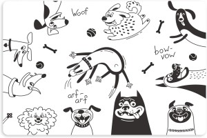 PODKŁADKA pod miskę legowisko dla psa antypoślizgowa wodoodporna WESOŁE ZWIERZAKI