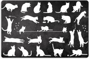 Mata pod miskę legowisko dla KOTA antypoślizgowa wodoodporna KOCIAKI