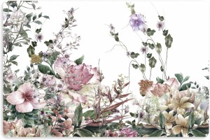 Mata pod miskę legowisko dla psa antypoślizgowa wodoodporna KWIATY