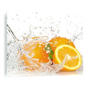 Hartowana osłona płyty indukcyjnej ze szkła pomarańcze woda krople woda