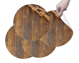 PODKŁADKI OCHRONNE MATY POD TALERZE na stół NOWOCZESNE ZMYWALNE drewno