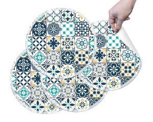 PODKŁADKI OCHRONNE MATY POD TALERZE na stół NOWOCZESNE ZMYWALNE portugalskie azulejos