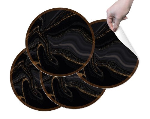 PODKŁADKI OCHRONNE MATY POD TALERZE na stół NOWOCZESNE ZMYWALNE  czarny marmur