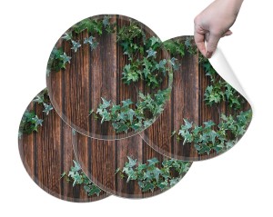 PODKŁADKI OCHRONNE MATY POD TALERZE na stół NOWOCZESNE ZMYWALNE  bluszcz drewno