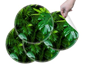 PODKŁADKI OCHRONNE MATY POD TALERZE na stół NOWOCZESNE ZMYWALNE  monstera