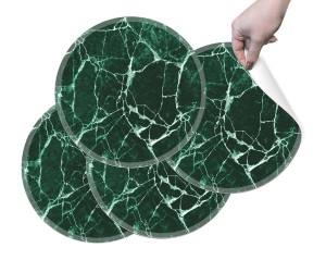 PODKŁADKI OCHRONNE MATY POD TALERZE na stół NOWOCZESNE ZMYWALNE  marmur zielony