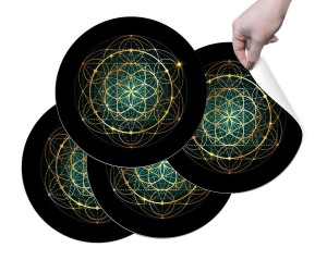 PODKŁADKI OCHRONNE MATY POD TALERZE na stół NOWOCZESNE ZMYWALNE  kwiat życia flower life 