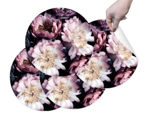 PODKŁADKI OCHRONNE MATY POD TALERZE na stół NOWOCZESNE ZMYWALNE kwiaty piwonie