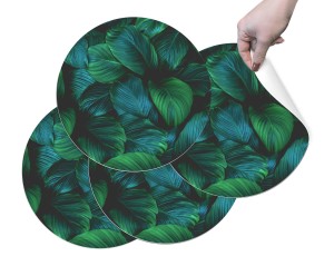 PODKŁADKI OCHRONNE MATY POD TALERZE na stół NOWOCZESNE ZMYWALNE zielone liście