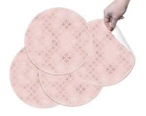 PODKŁADKI OCHRONNE MATY POD TALERZE na stół NOWOCZESNE ZMYWALNE różowa okregi elegancka